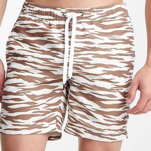 ONIA Charles 7 Zebra Stripe Swim Trunks